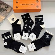 Louis Vuitton Black And White Socks - 5