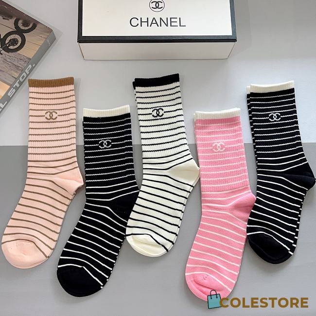Chanel Stripe Socks - 1
