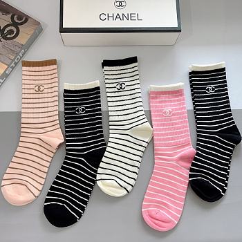 Chanel Stripe Socks