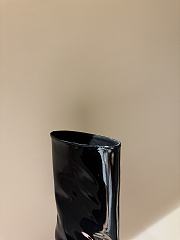 Amina Muaddi Leather Pointed Boots Black  - 5