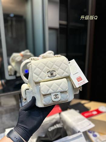Chanel 23k Mini Backpack White 18 x 18 cm