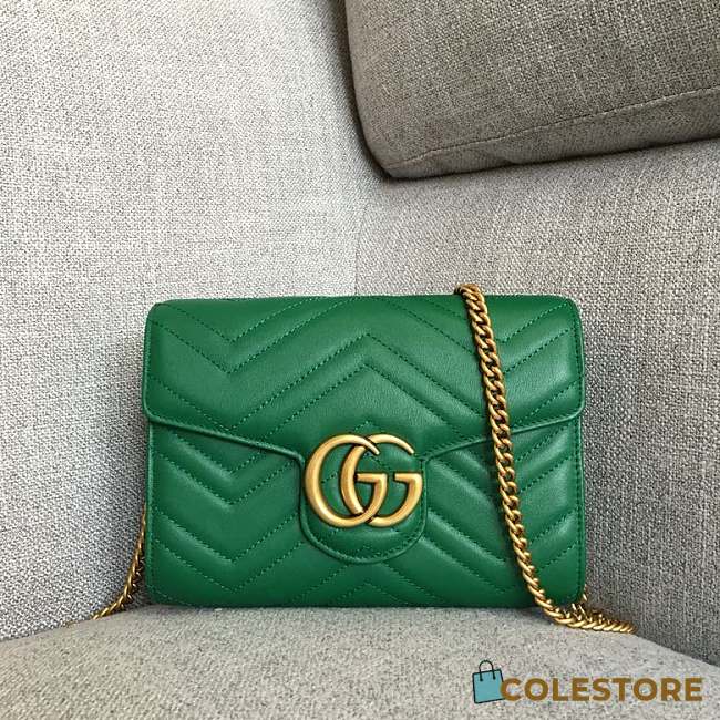 Gucci Marmont Chain Bag Green 20 x 3.5 x 14.5 cm - 1