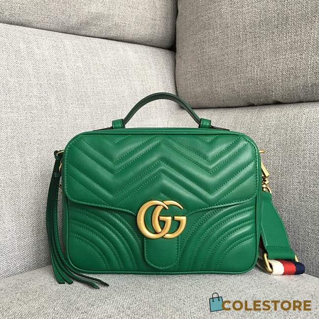 Gucci Marmont Shoulder Bag Green 25 x 19 x 8 cm - 1