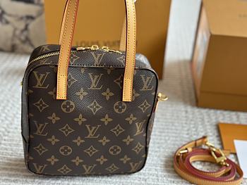 Louis Vuitton Spontini Monogram Handbag Pvc Leather Brown 20 x 20 cm