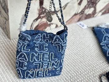 Chanel 22 Denim Logo Bag 30 x 28 cm 