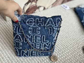Chanel 22 Denim Logo Bag 35 x 35 cm