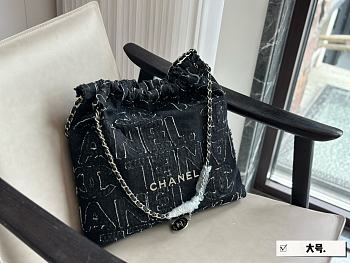 Chanel 22 Black Logo Bag 35 x 35 cm