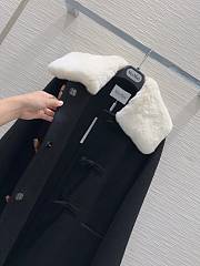 Max Mara Neck Fur Black Coat - 3