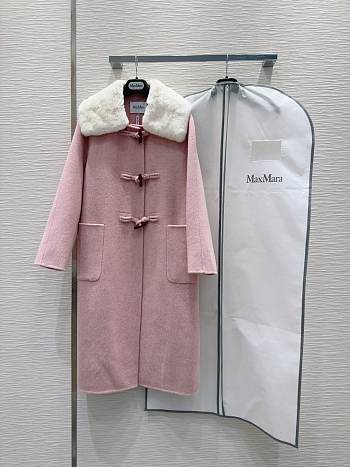 Max Mara Neck Fur Pink Coat 