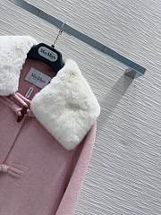 Max Mara Neck Fur Pink Coat  - 5