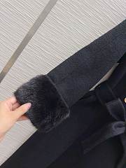 Max Mara Hand Fur Black Coat - 3