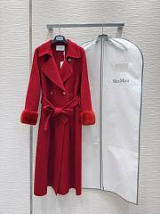 Max Mara Hand Fur Red Coat - 1