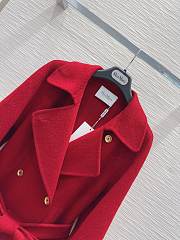 Max Mara Hand Fur Red Coat - 5