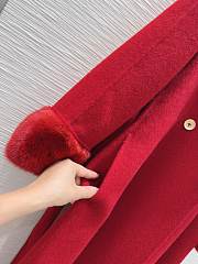 Max Mara Hand Fur Red Coat - 4