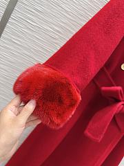 Max Mara Hand Fur Red Coat - 2