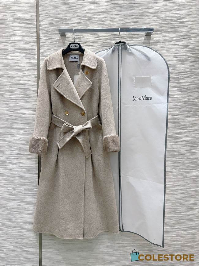 Max Mara Hand Fur Grey Coat - 1