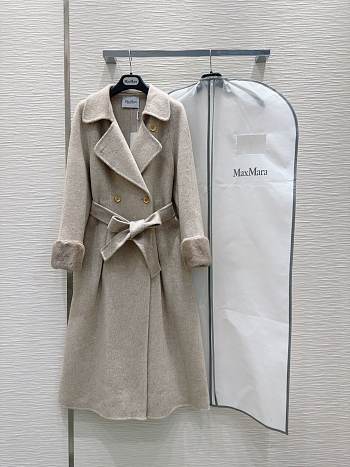 Max Mara Hand Fur Grey Coat