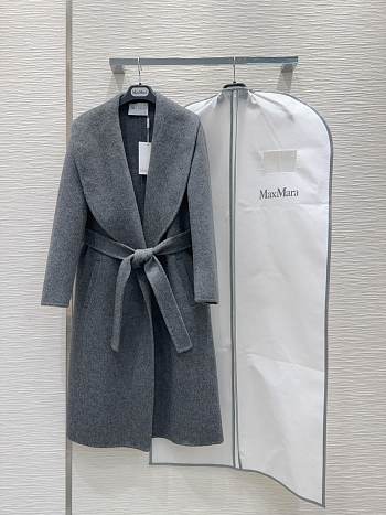 Max Mara Fur Coat Grey
