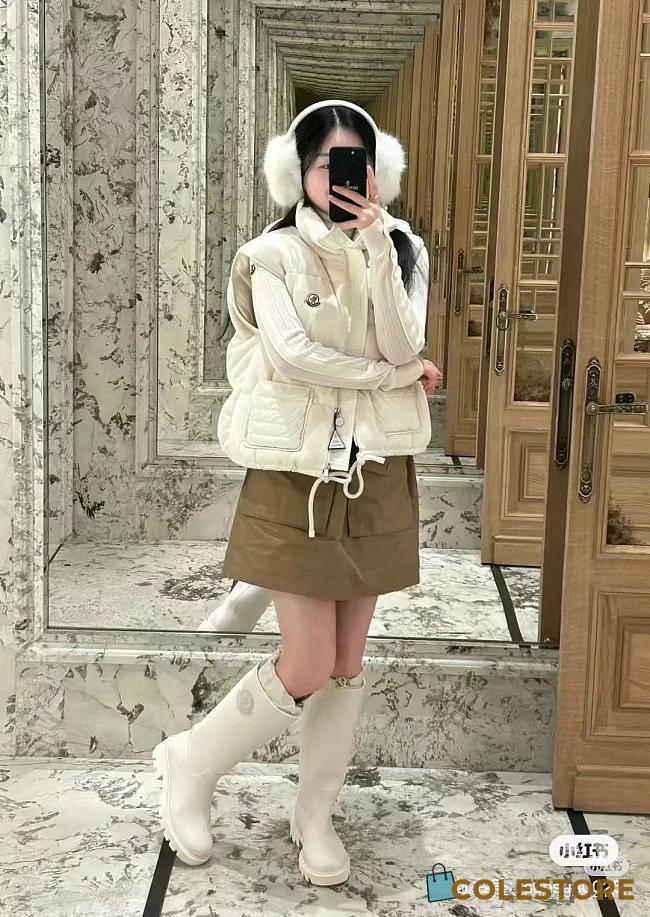 Moncler Handless Coat White - 1