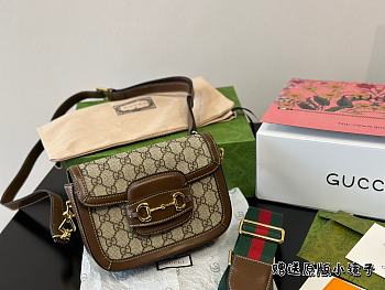 Gucci Horsebit 1955 Shoulder Bag Brown 20 cm