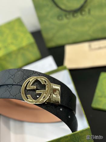 Gucci Black Belt Gold/Silver/Black Hardware Belt 