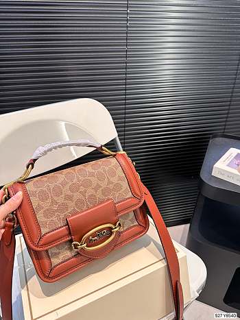 Coach Hand Bag Brown 22 x 17 cm