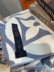 Louis Vuitton Big Logo Blue Scarf - 2