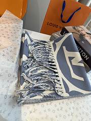 Louis Vuitton Big Logo Blue Scarf - 3