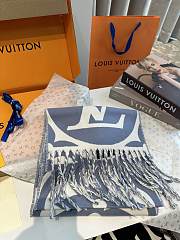 Louis Vuitton Big Logo Blue Scarf - 6