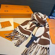 Louis Vuitton Big Logo Brown Scarf - 4