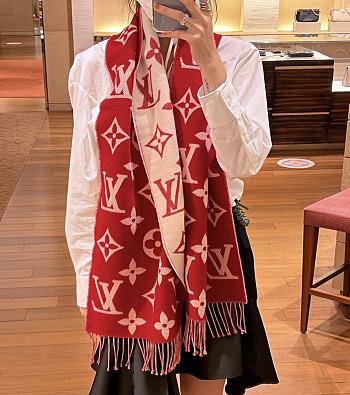 Louis Vuitton Red/Hot Pink Scarf