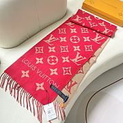 Louis Vuitton Red/Hot Pink Scarf - 3
