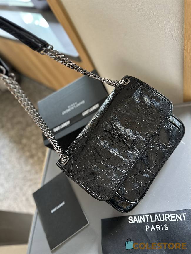 YSL Niki Leather Black 28 cm - 1