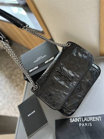 YSL Niki Leather Black 28 cm