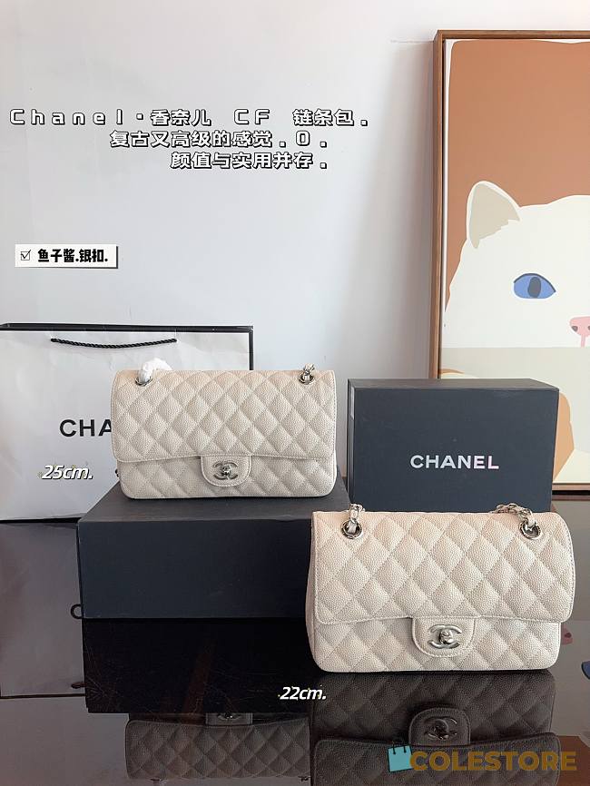Chanel CF Flap Bag Whte 22 x 6 x 14 cm - 1