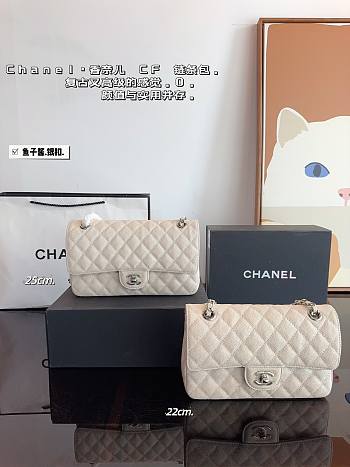 Chanel CF Flap Bag Whte 22 x 6 x 14 cm