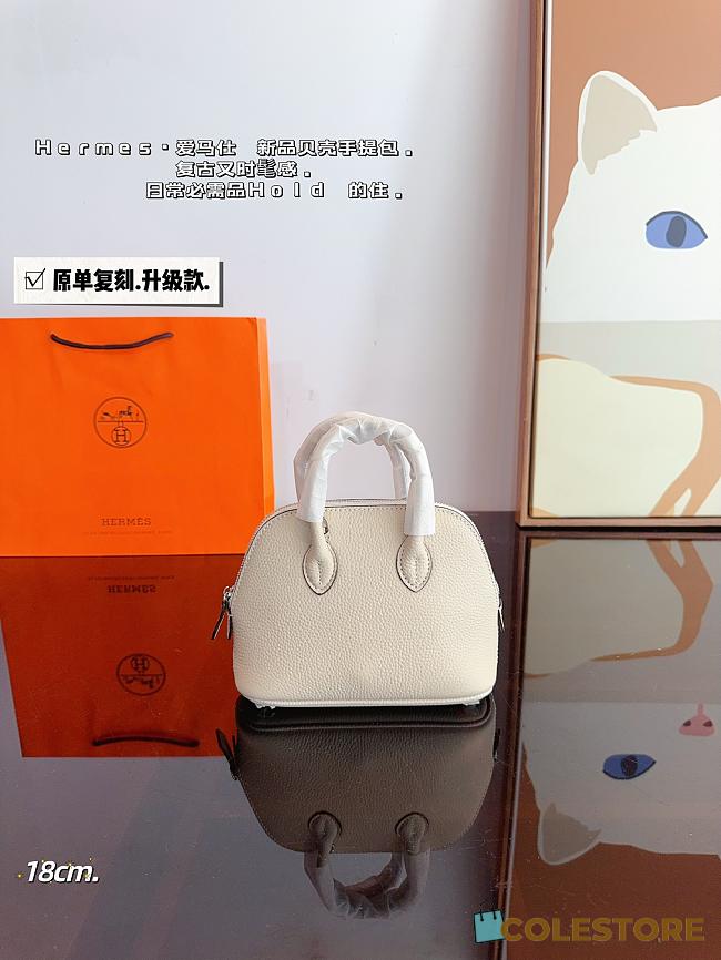 Hermès Bowling Handbag White 18 x8 x 14 cm - 1