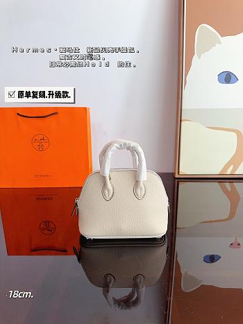 Hermès Bowling Handbag White 18 x8 x 14 cm