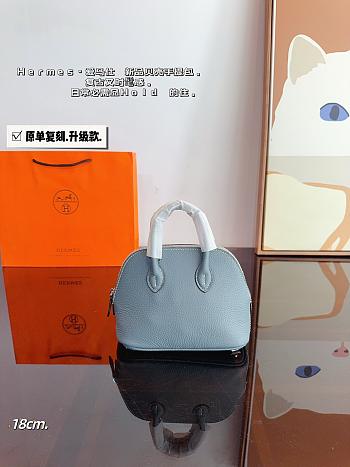 Hermès Bowling Handbag Blue 18 x8 x 14 cm