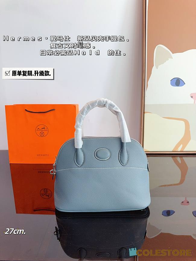 Hermès Bowling Handbag Blue 27 x 10 x 20 cm - 1