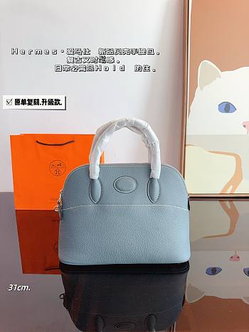 Hermès Bowling Handbag Blue 31 x 12 x 23 cm