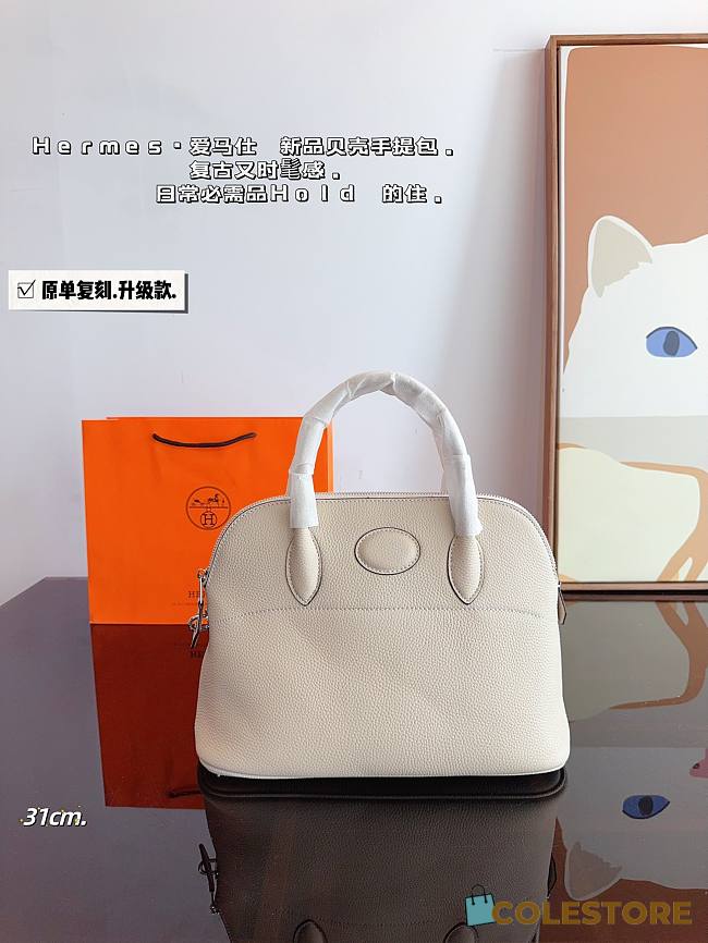Hermès Bowling Handbag White 31 x 12 x 23 cm - 1