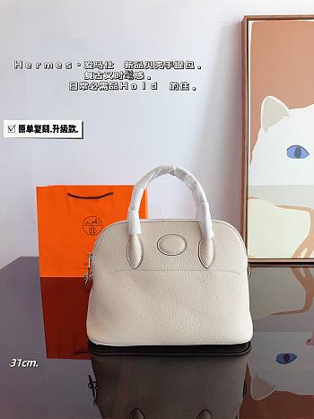 Hermès Bowling Handbag White 31 x 12 x 23 cm