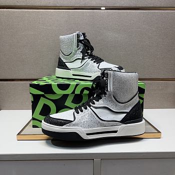 Dolce & Gabbana Sneaker High Top Diamond Black And White 