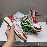 Dolce & Gabbana Sneaker High Top Diamond Red And White  - 5