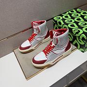 Dolce & Gabbana Sneaker High Top Diamond Red And White  - 3