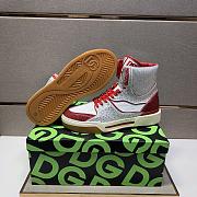 Dolce & Gabbana Sneaker High Top Diamond Red And White  - 2