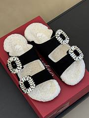 Roger Vivier Fur Sandal Black And White  - 1