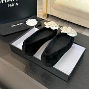 Chanel Flower Shoes Black And White  - 2