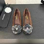 Chanel Flower Shoes Brown And Grey  - 1